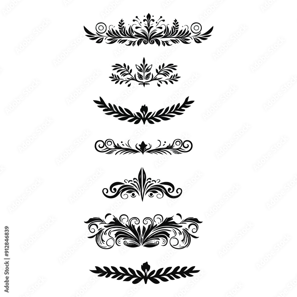 Ornamental Divider and Floral Elements Vector Illustration Ornamental Divider and Floral Elements Vector Illustration