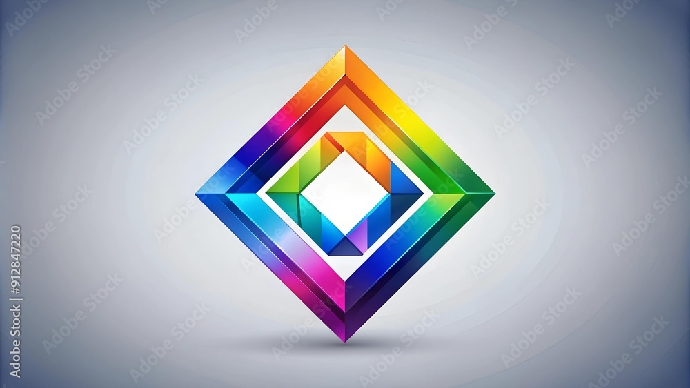 Abstract Geometric Hardware Logo with Vibrant Gradient generative AI Abstract Geometric Hardware Logo with Vibrant Gradient generative AI