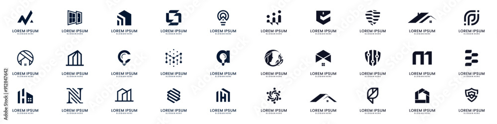 Set of abstract corporate business identity logo design inspiration. Set of abstract corporate business identity logo design inspiration.