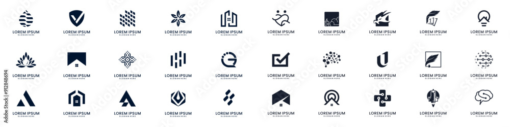 Abstract Business Identity Logo And Icon Set. Abstract Business Identity Logo And Icon Set.