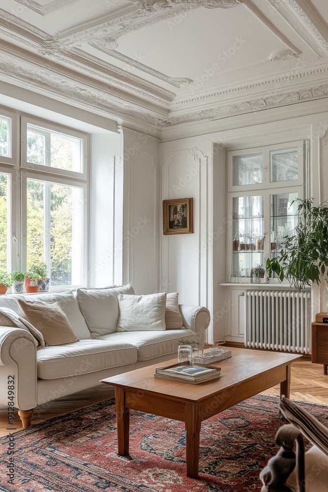 Fototapeta premium Elegant furniture in spacious living room 