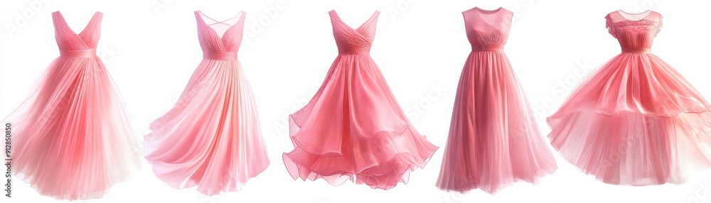 Elegant pink chiffon dresses with ribbons Elegant pink chiffon dresses with ribbons