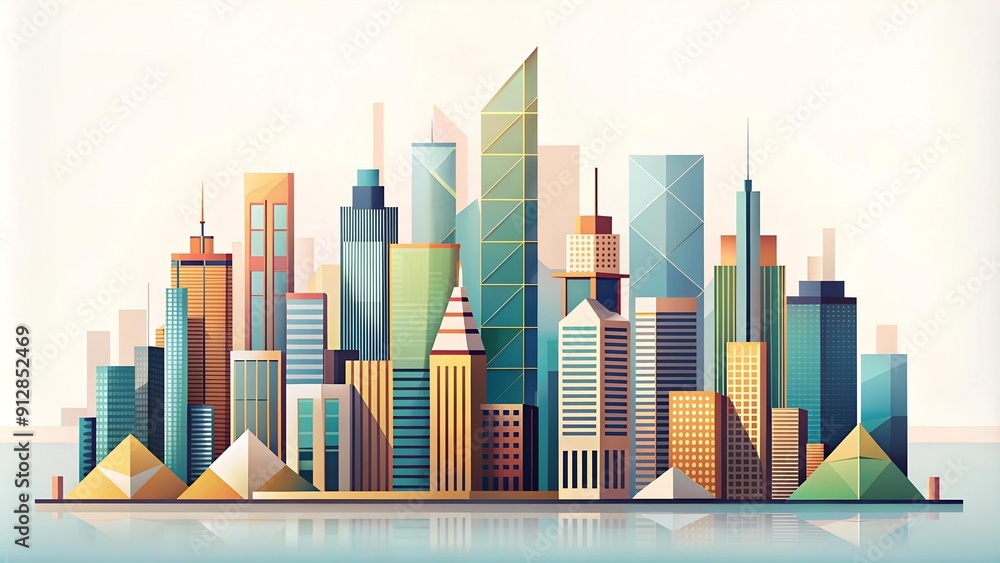 The City's Canvas: Modern Architecture and Geometric Lines AI generated The City's Canvas: Modern Architecture and Geometric Lines AI generated