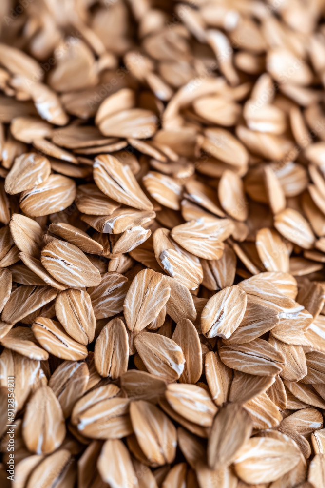 Macro shot of the texture of oats highlighting the intricate layered grains with a light brown hue Macro shot of the texture of oats highlighting the intricate layered grains with a light brown hue