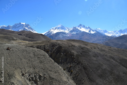 Hiking in Mustang around Muktinath and Tibet on the Himalayan Mountain side of Nepal