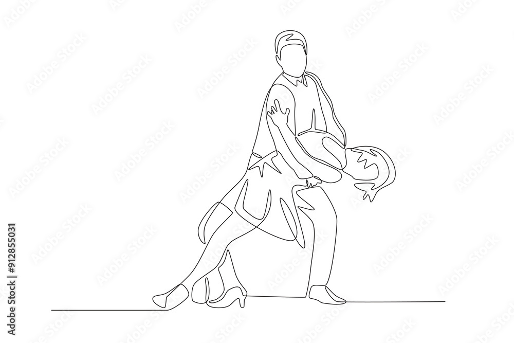 Salsa dancer. Latin america concept one-line drawing Salsa dancer. Latin america concept one-line drawing