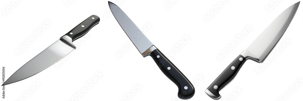 Chef's Knives Isolated on Transparent Background Chef's Knives Isolated on Transparent Background