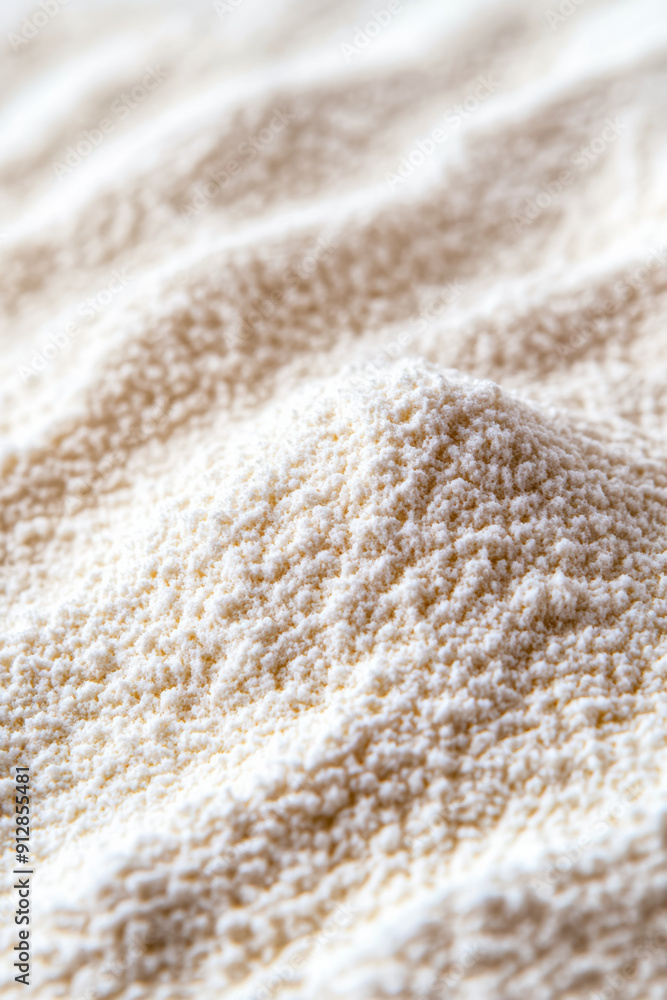 Macro shot of the texture of wheat flour displaying the fine powdery white surface with subtle grain Macro shot of the texture of wheat flour displaying the fine powdery white surface with subtle grain