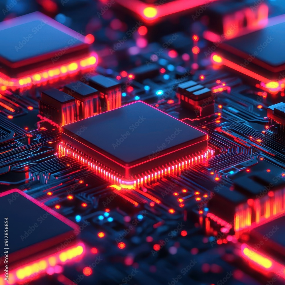 Decentralized finance, blockchain automation, neon holograms Decentralized finance, blockchain automation, neon holograms