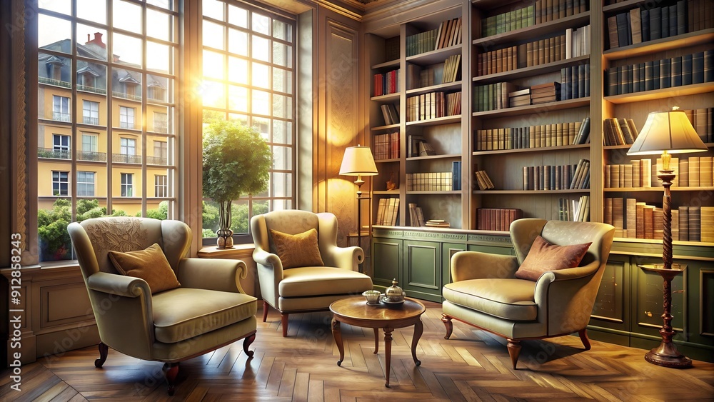 A Parisian Cafe Reading Nook: Where Literature Meets Cozy Charm Generative AI A Parisian Cafe Reading Nook: Where Literature Meets Cozy Charm Generative AI