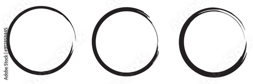 brush circle vector set on a white background