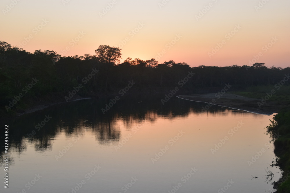 Naklejka premium The East Rapti River in Chitwan, Nepal