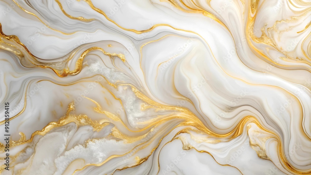 A Symphony of White and Gold: An Elegant Marble Desktop Wallpaper generative AI A Symphony of White and Gold: An Elegant Marble Desktop Wallpaper generative AI