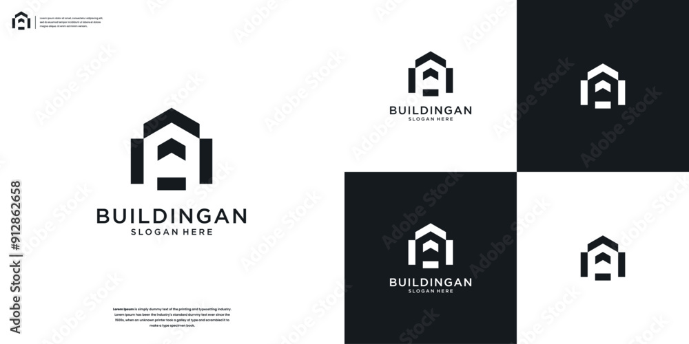 Modern Home Real estate logo design template Modern Home Real estate logo design template