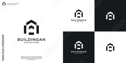 Modern Home Real estate logo design template