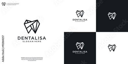 Abstract dental logo design template
