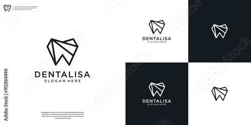 Minimalist dental logo design template