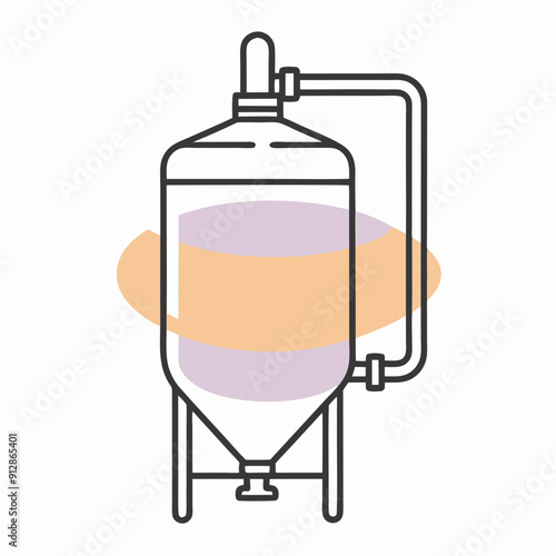 a fermentation vessel used in industrial processes vector art illustration,