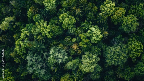 Aerial View of Lush Forest Canopy