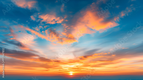 Stunning Sunset Sky with Dramatic Clouds - Perfect for Design Projects