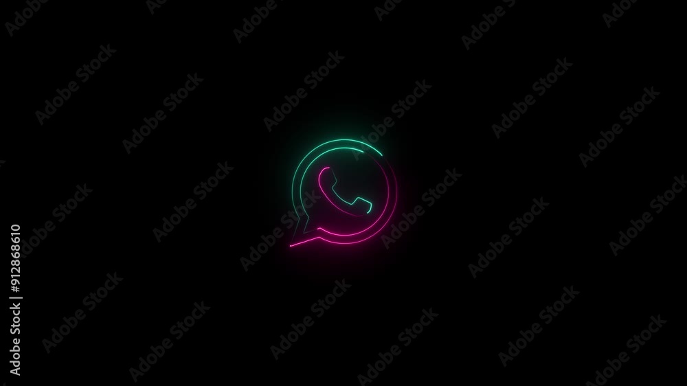 Glowing neon line messages on black background. Glowing neon line messages on black background.