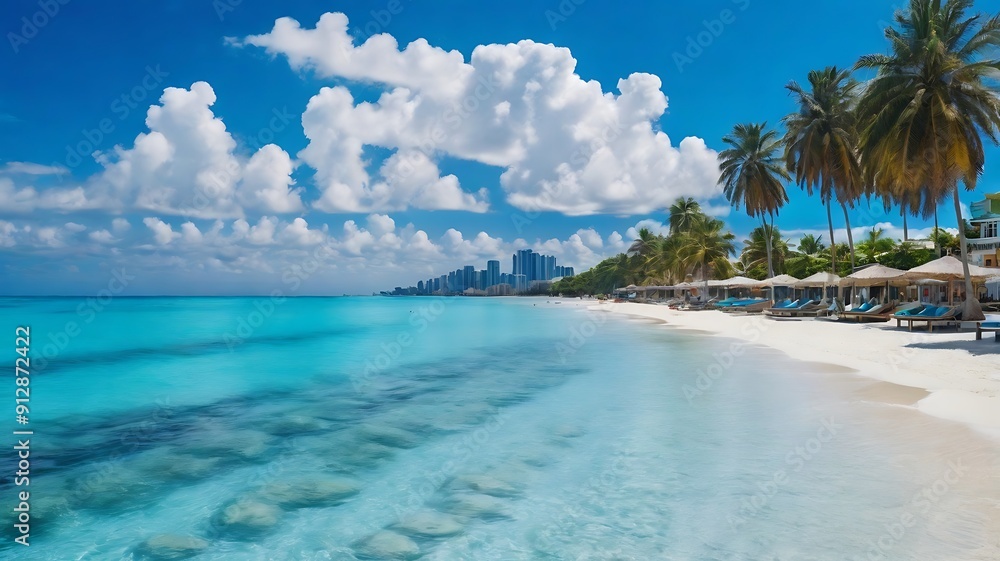 Beach and sea summer vacation On sunny sand with glittering on defocused ocean. magical and splendid beach with crystal clear turquoise water
Beach and sea summer vacation On sunny sand with glittering on defocused ocean. magical and splendid beach with crystal clear turquoise water
