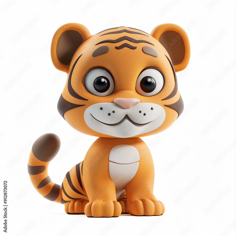 Obraz premium 3d render con of Tiger cartoon