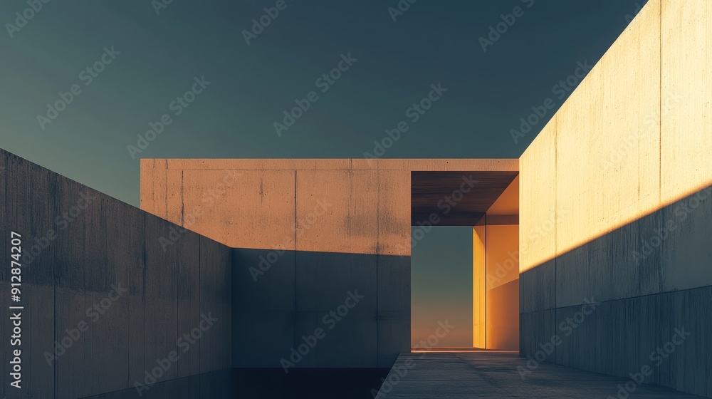 Obraz premium Minimalist Abstract Architecture at Dusk
