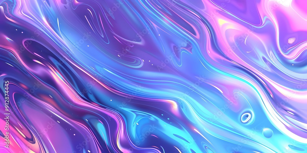 Abstract Swirling Liquid Neon Colors Background