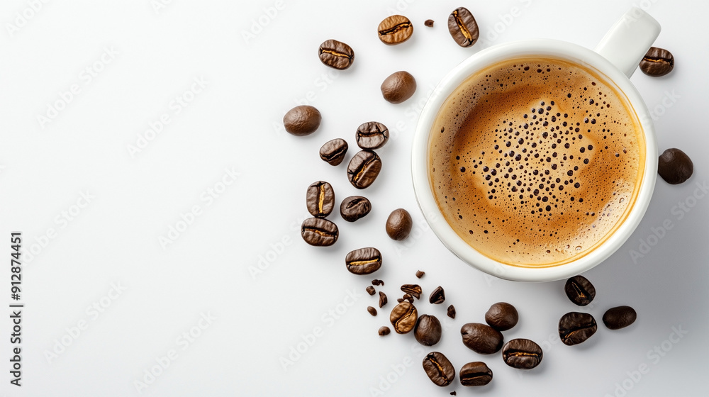 Fresh Coffee with Scattered Beans Fresh Coffee with Scattered Beans