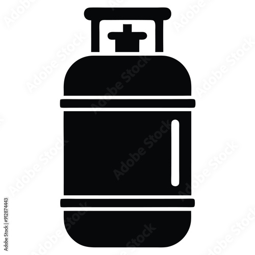 a Gas cylinder industrial icon vector art illustration, 