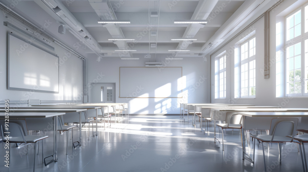 Fototapeta premium desk and board in classroom