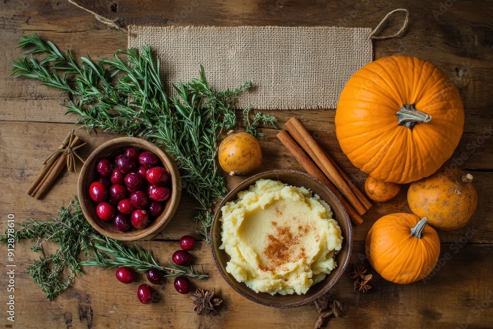 Thanksgiving Dinner Side Dishes with Pumpkin and Herbs Thanksgiving Dinner Side Dishes with Pumpkin and Herbs