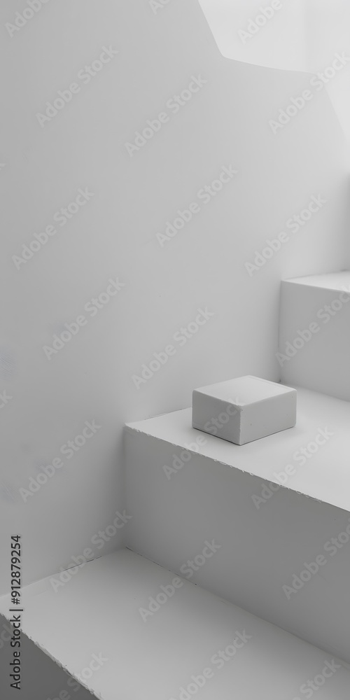 White Minimalist Steps and Platform White Minimalist Steps and Platform