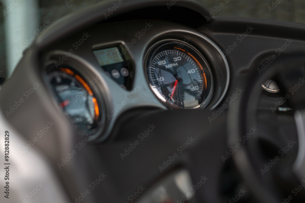 Motorboat dashboard.