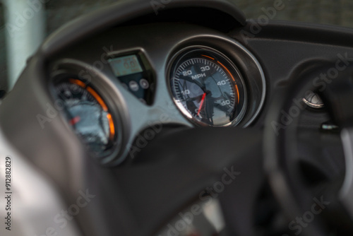 Obraz na płótnie Motorboat dashboard. w salonie