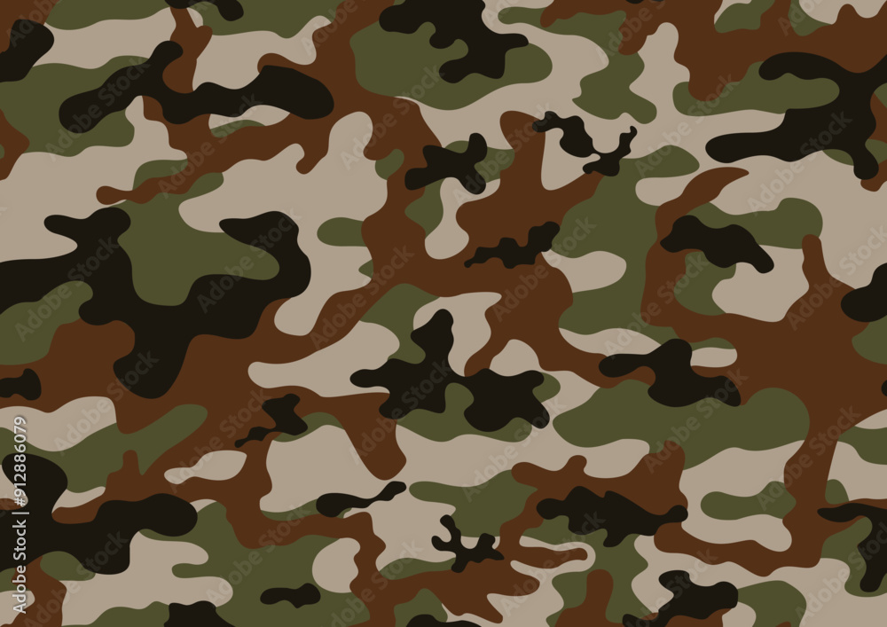 Fototapeta premium vector camouflage military seamless pattern, modern green brown design