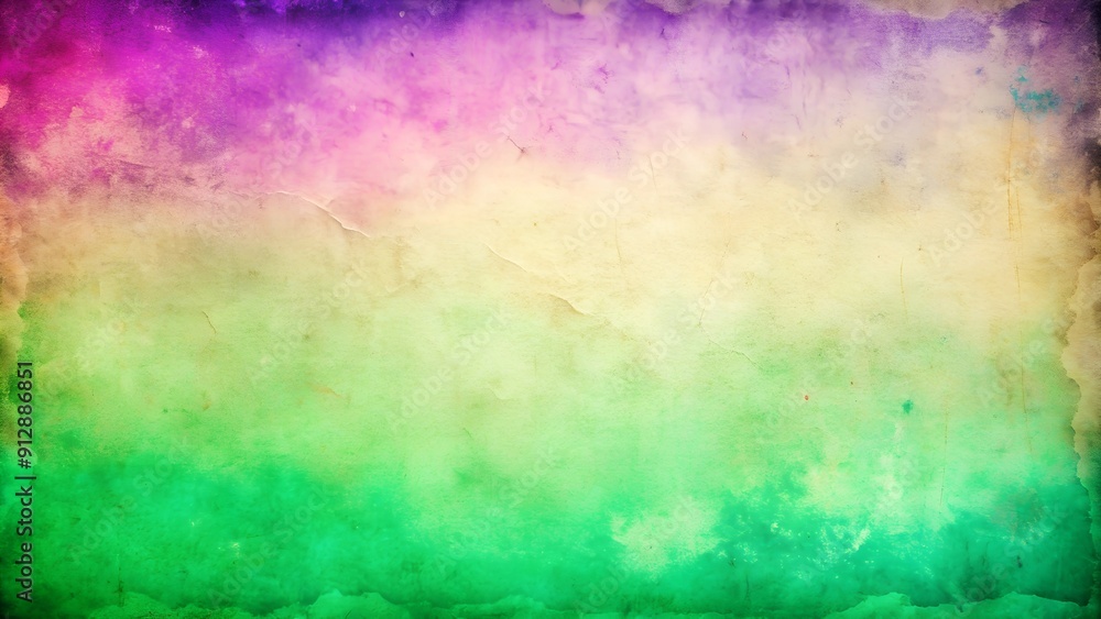 Fototapeta premium Vintage Gradient Background in Purple, Yellow, and Green with Grunge Texture