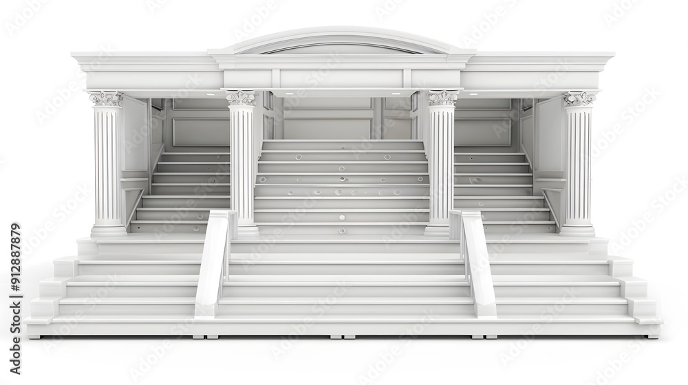 White 3D Render of a Classical Architecture Entrance White 3D Render of a Classical Architecture Entrance