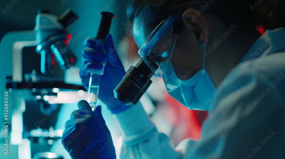scientists in a modern lab conducting virus and bacteria research, using advanced equipment and technology, focused on medical science and microbiology scientists in a modern lab conducting virus and bacteria research, using advanced equipment and technology, focused on medical science and microbiology