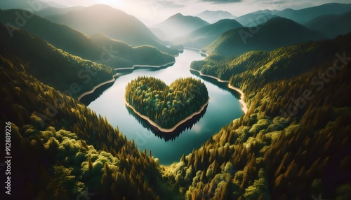 Fototapeta Naklejka Na Ścianę i Meble -  heart in the mountains