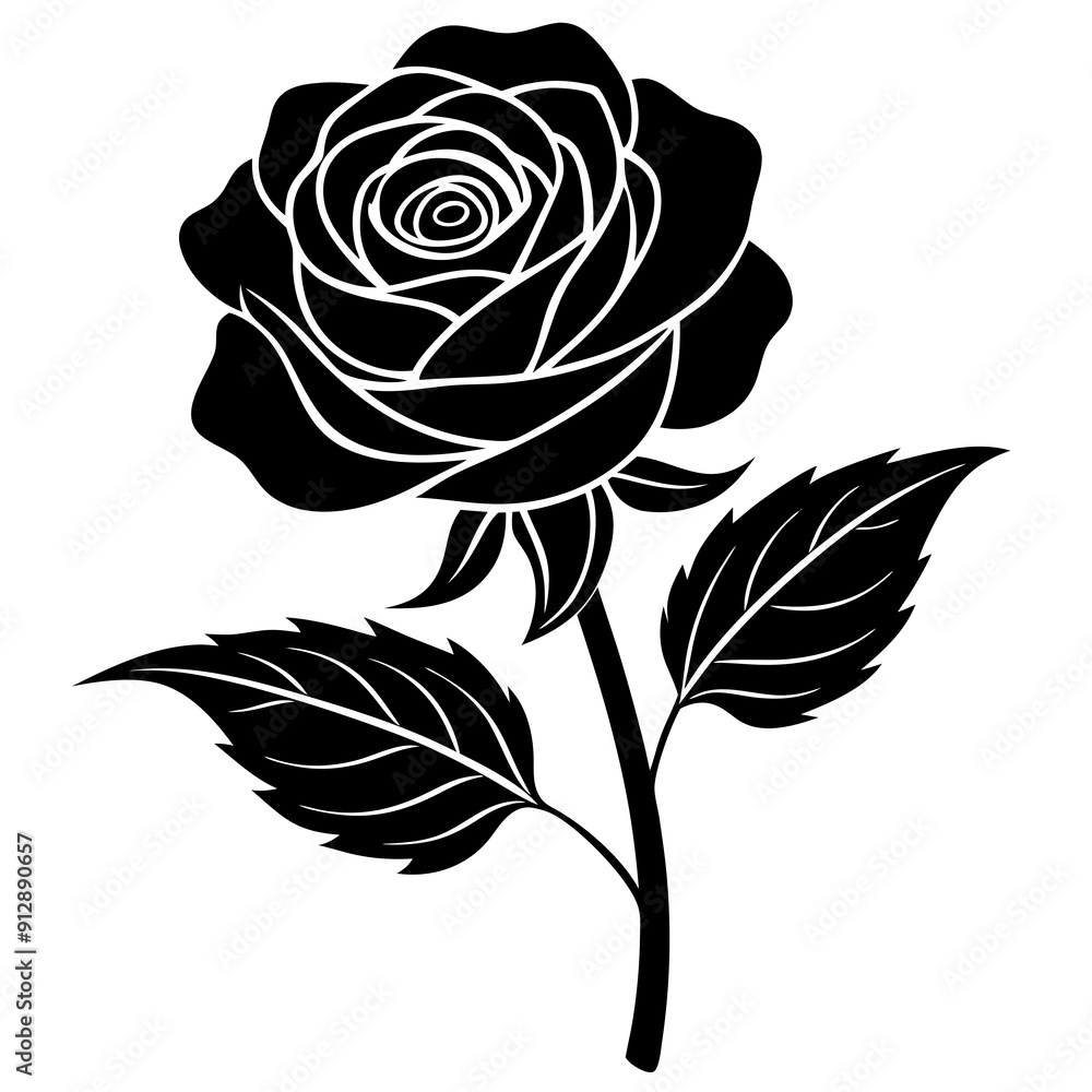 rose on black vector illustration rose on black vector illustration