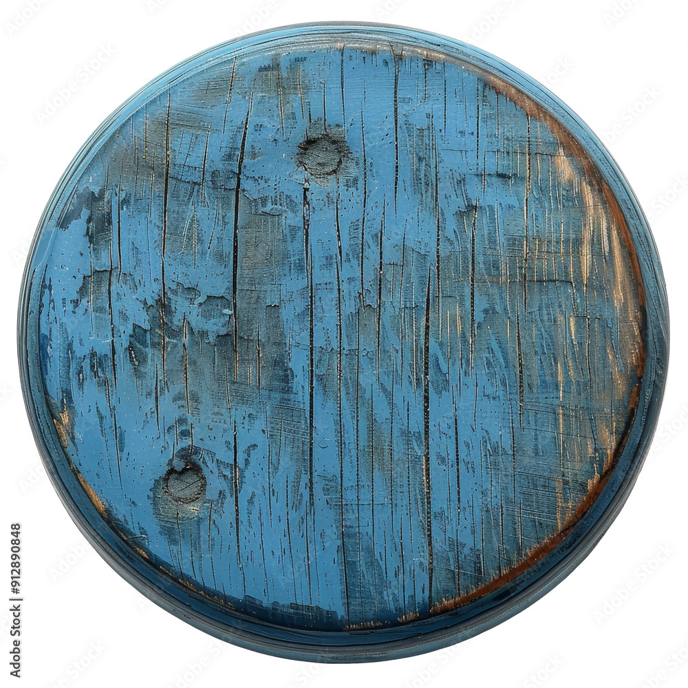 Blue Wooden Token Isolated on Transparent or White Background, PNG Blue Wooden Token Isolated on Transparent or White Background, PNG