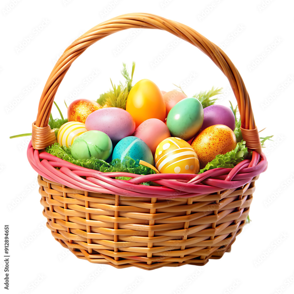 easter eggs in basket easter eggs in basket