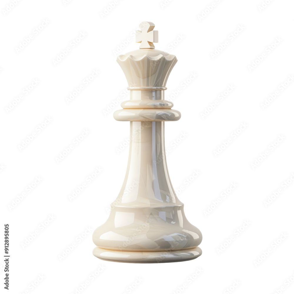 White Chess Monarch Isolated on Transparent or White Background, PNG White Chess Monarch Isolated on Transparent or White Background, PNG