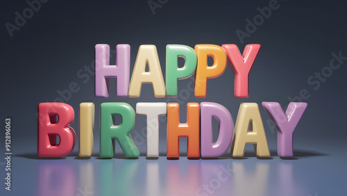 3D Happy birthday text 