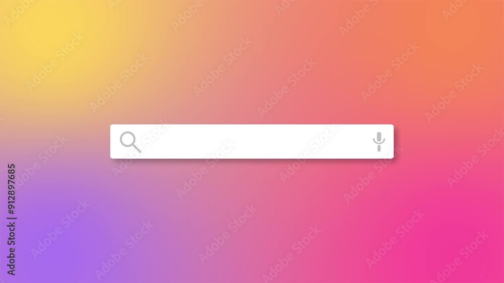 Minimal web search engine bar motion graphics with magnifying glass icon Minimal web search engine bar motion graphics with magnifying glass icon