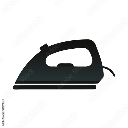 Steam Iron vector art illustration,a solid color steam clipart, isolated white background 