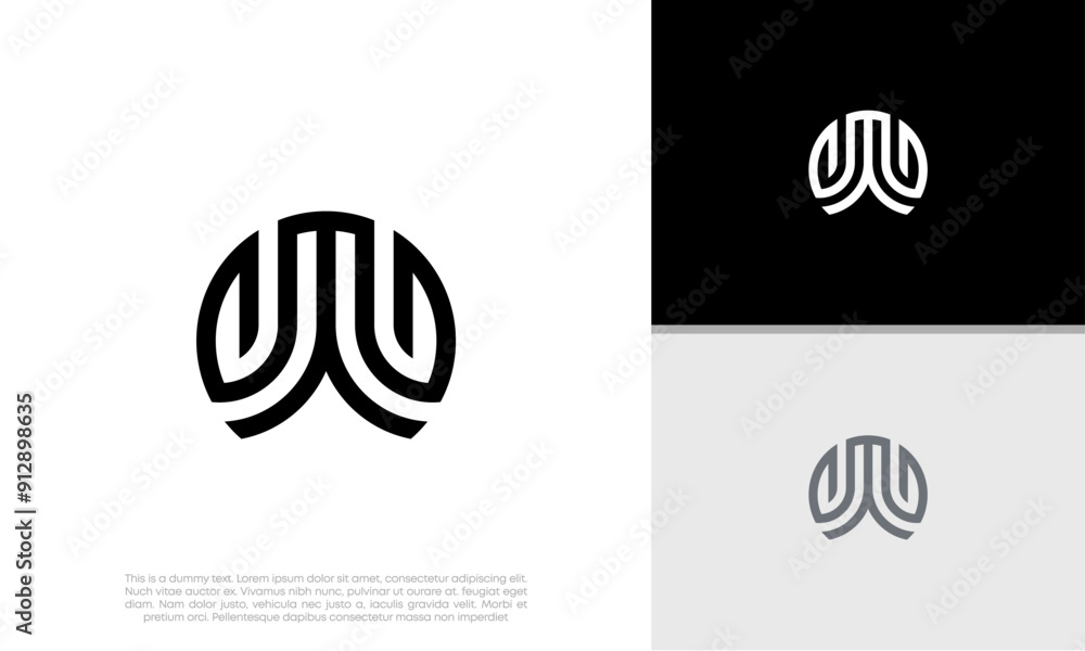 Initials W logo design. Initial Letter Logo. Innovative high tech logo template. Initials W logo design. Initial Letter Logo. Innovative high tech logo template.
