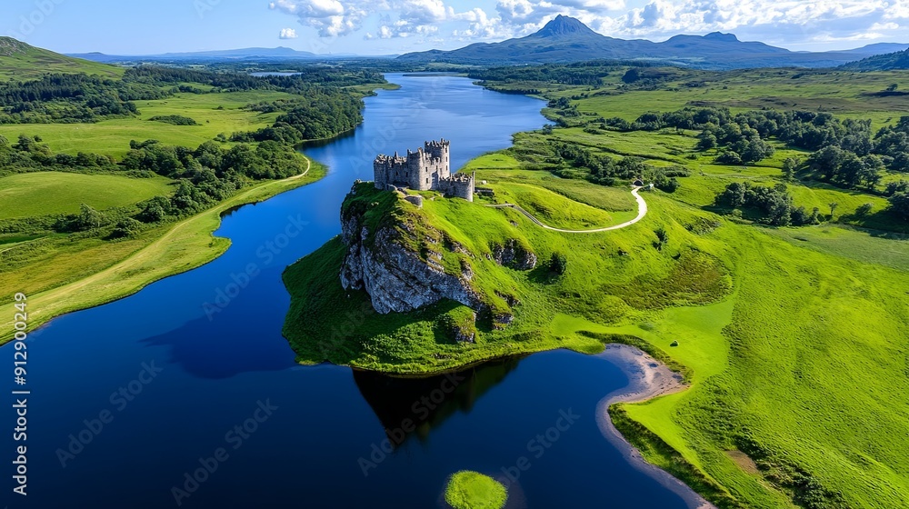 landscape with lake and mountains A travel and cultural design for World Tourism Day landscape with lake and mountains A travel and cultural design for World Tourism Day
